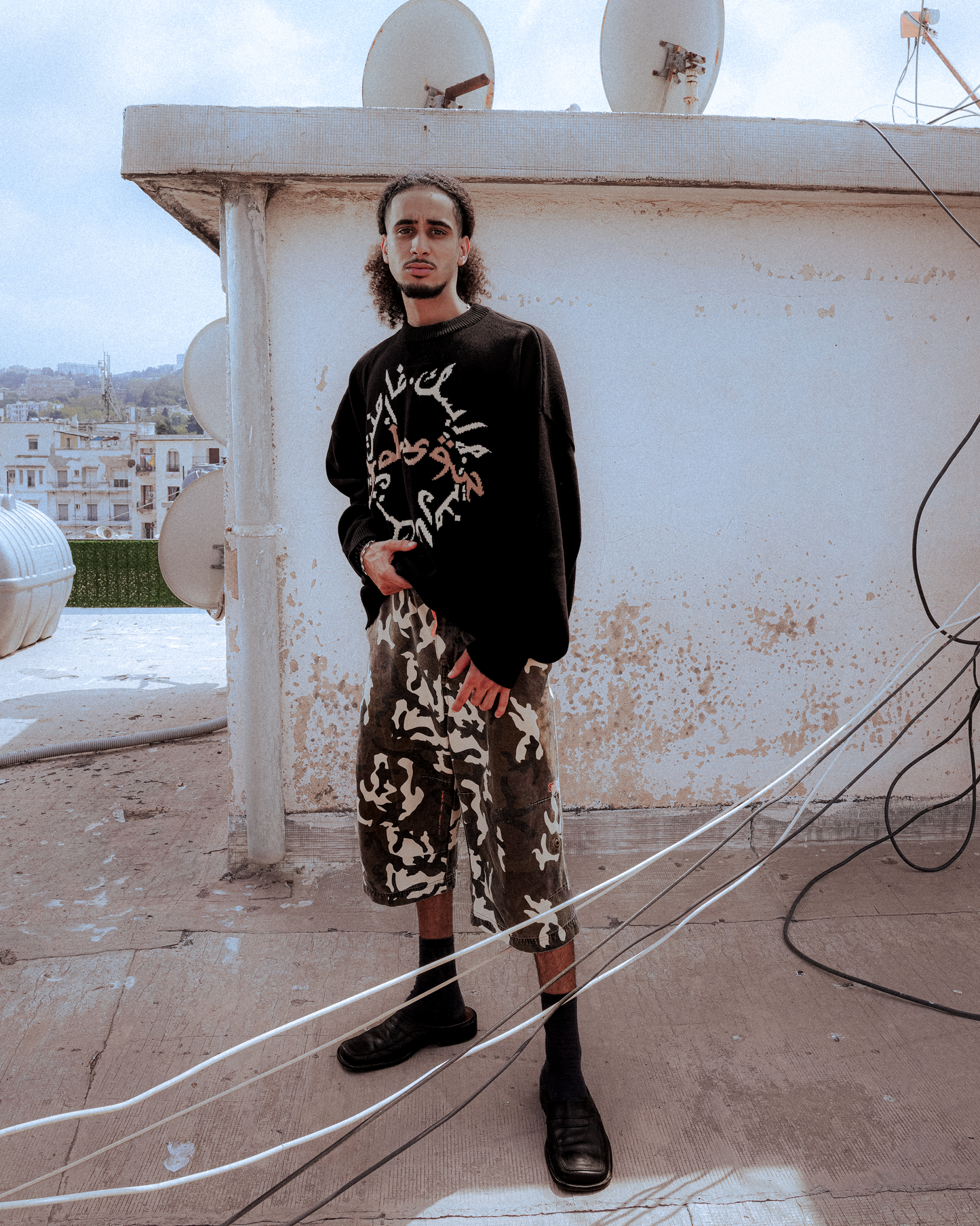 ARABESQUE BLACK OVERSIZED BOXY KNIT